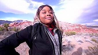 A Black Girl Gives A White Guy A Blowjob In The Desert