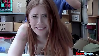 Redheaded Irish Teen Gets Punished With Big Cock After Shoplifting