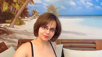 Glasses-Clad Cutie'S Seductive Striptease On Webcam