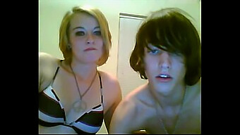 Young Couple'S Intimate Webcam Session: Girl Pleasures Her Emo Boyfriend With A Blowjob