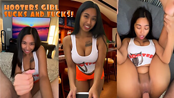 Passionele Ontmoeting Met Een Hooters Serveerster In High Definition