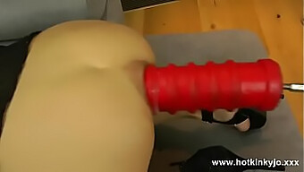 Amateur Anal With A Huge Dildo