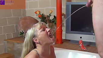 Gang Of 10 Men Drink And Urinate In Mouths Of Submissive Slut!