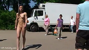 Outdoor Adventure: A German Beauty Bares All In The Public View