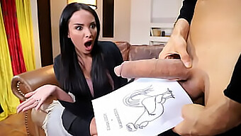 Prsnatá Francúzska Učiteľka Anissa Kate Zvláda Obrovský Biely Penis