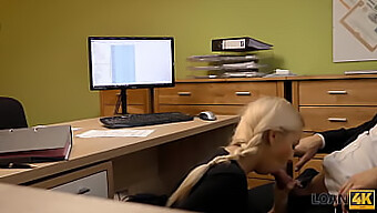 A Middle-Aged Woman Trades Sex For Money With A Man In The Office Setting