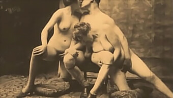 Aksi Threesome Berbulu Dalam Video Retro Klasik